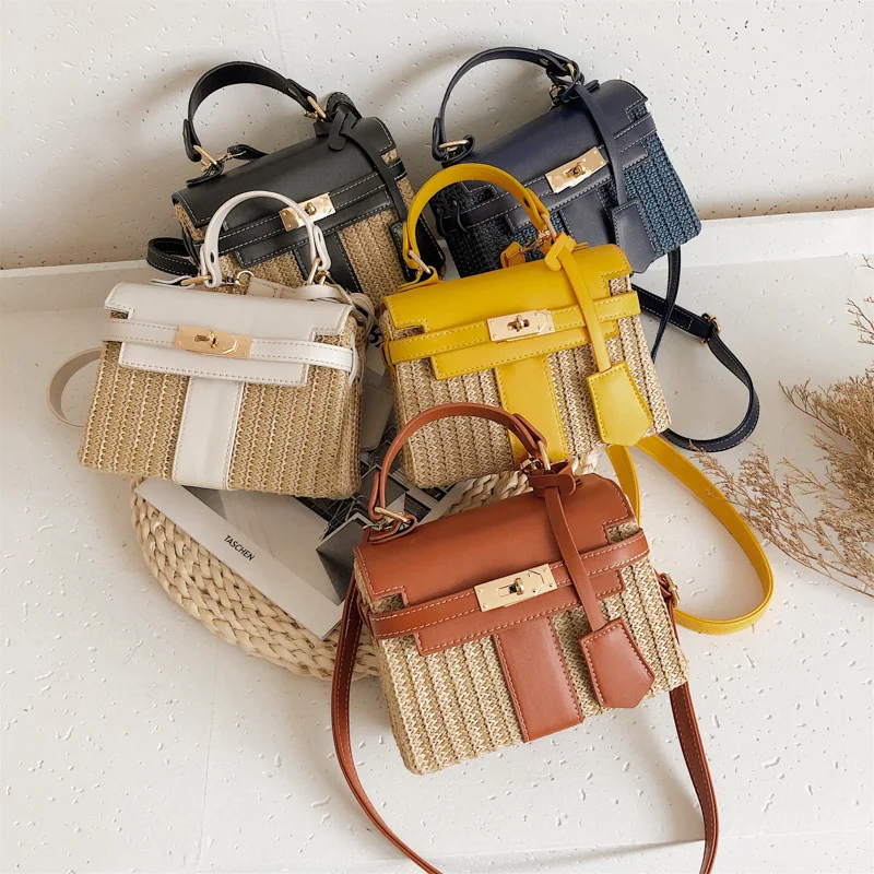 

2021 new women cross-body one shoulder handmade rattan women's bag