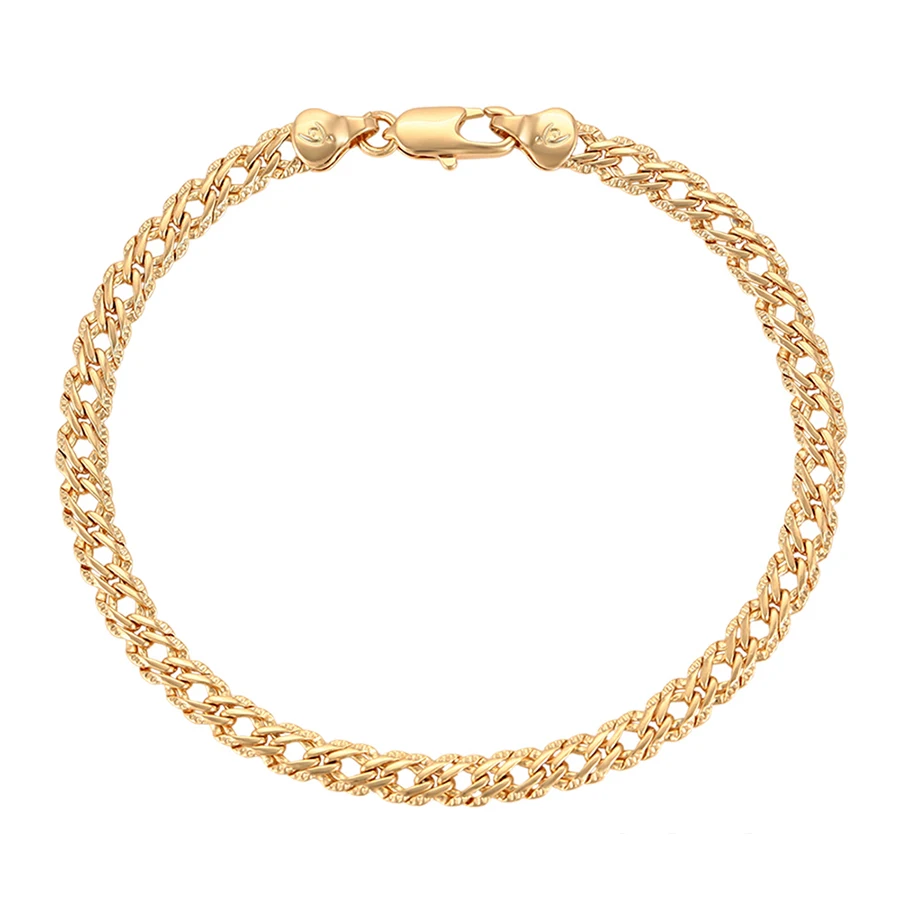 

76557 xuping fashion no stone cuban link chain bracelet design for women