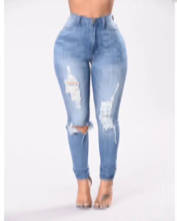 

New Fashion Women Boyfriend Jeans Distressed Slim Fit Ripped Jeans Comfy Stretch Skinny Jeans