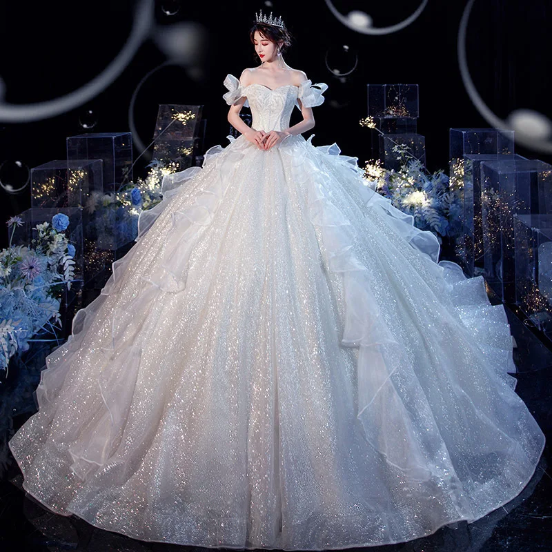 

crystal beads sequins wedding anniversary dresses elegant sexy plus size lace luxury diamond girl bridal gown wedding dresses