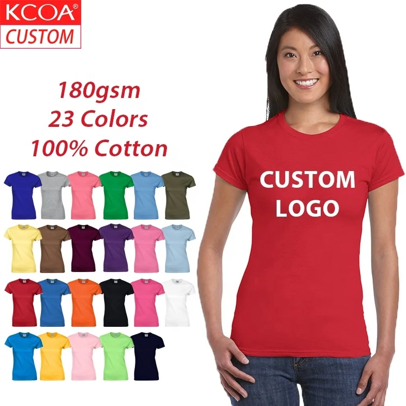 

Plus Size High Quality Woman Basic T-shirts Custom With Logo, 23 colors or custom colors