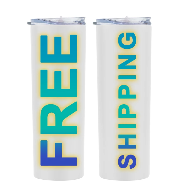 

Free shipping wholesale insulated blanks sublimation straight tumblers, White