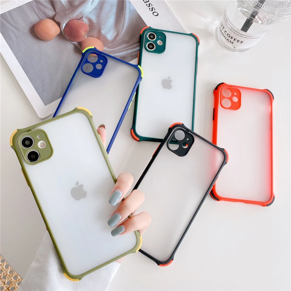 

Transparent Matte Shockproof Hybrid PC TPU Cell Phone Case For Samsung Galaxy A32 A52 A75 A11 A12 Note 20 Ultra M01 A01 Core S21