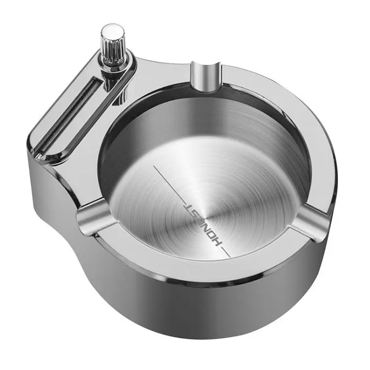 

Office Ashtray Humanized Practical Cigarette Ash Holder Stainless steel ashtray with permanent lighter