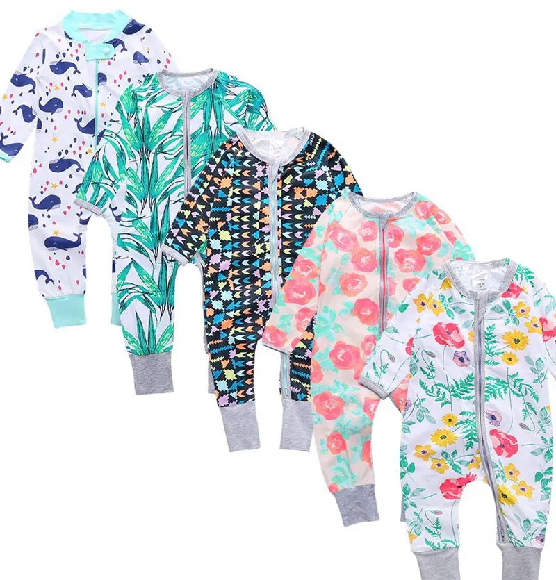 

50styles Newborn Boy Clothes for babies Toddlers Long Sleeve Floral Print Baby Girl Children's Overalls Pyjamas Kids Clothing, Spring