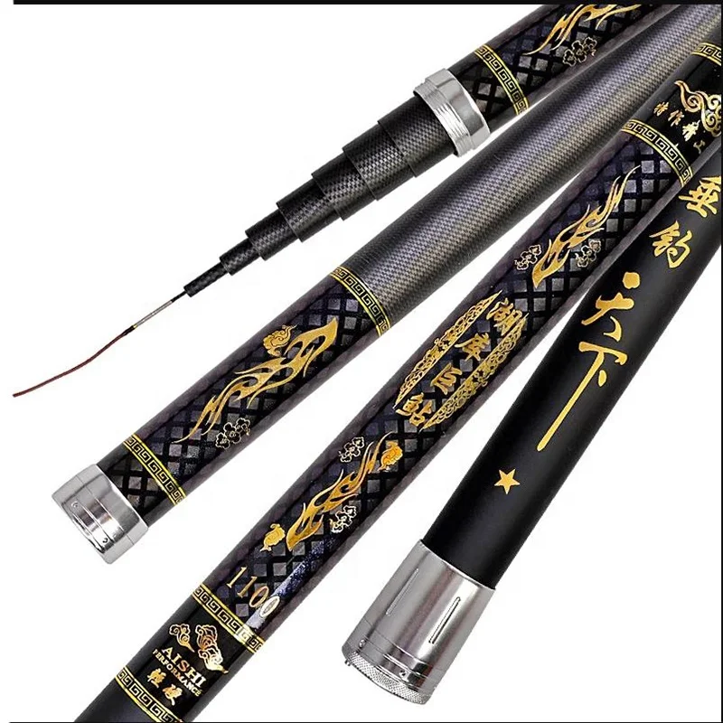 

High Carbon 8m 9m 10m 11m 12m 13m 14m 15m 16m Power Hand Pole Fishing Rod Ultrahard Superlight Strong Telescopic Pole Rod, As the picture