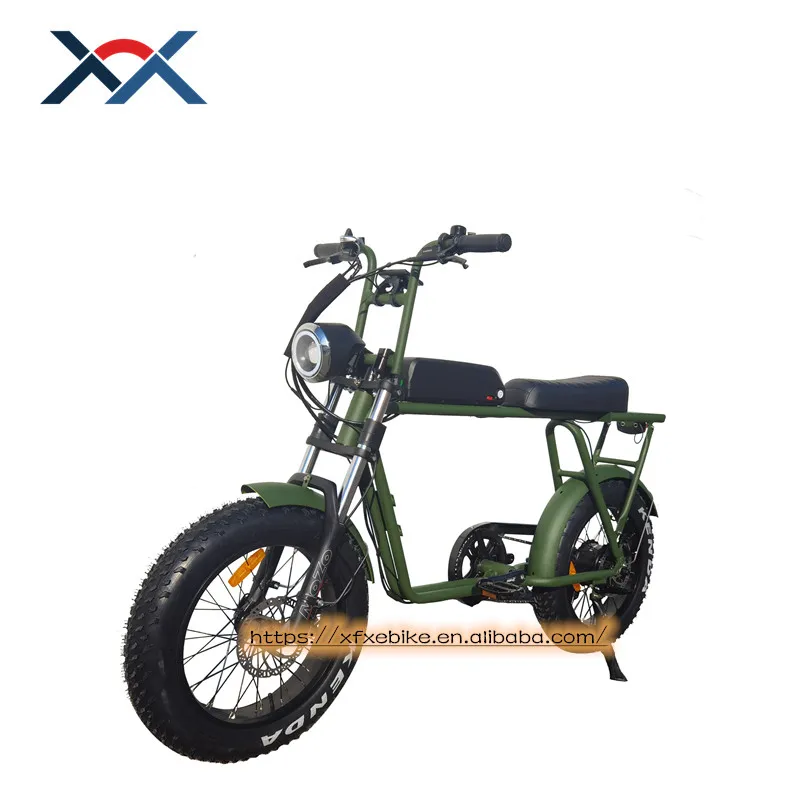 

New Design Power Long Seat Electric Fat Bike 48V 500W Rear Motor Retro Model Electric Bicycle 73