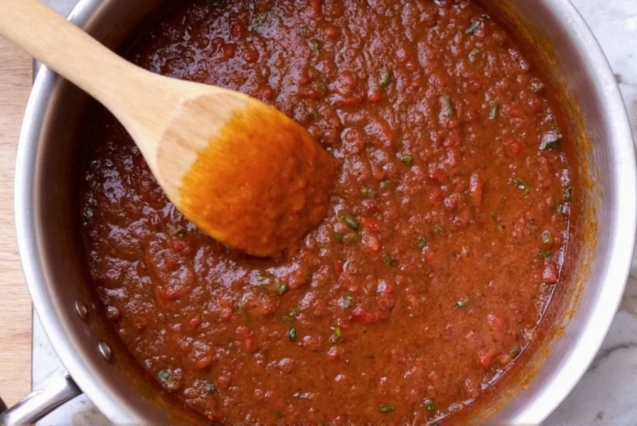 Homemade mole sauce being prepared with alternative peppers as ancho pepper substitute