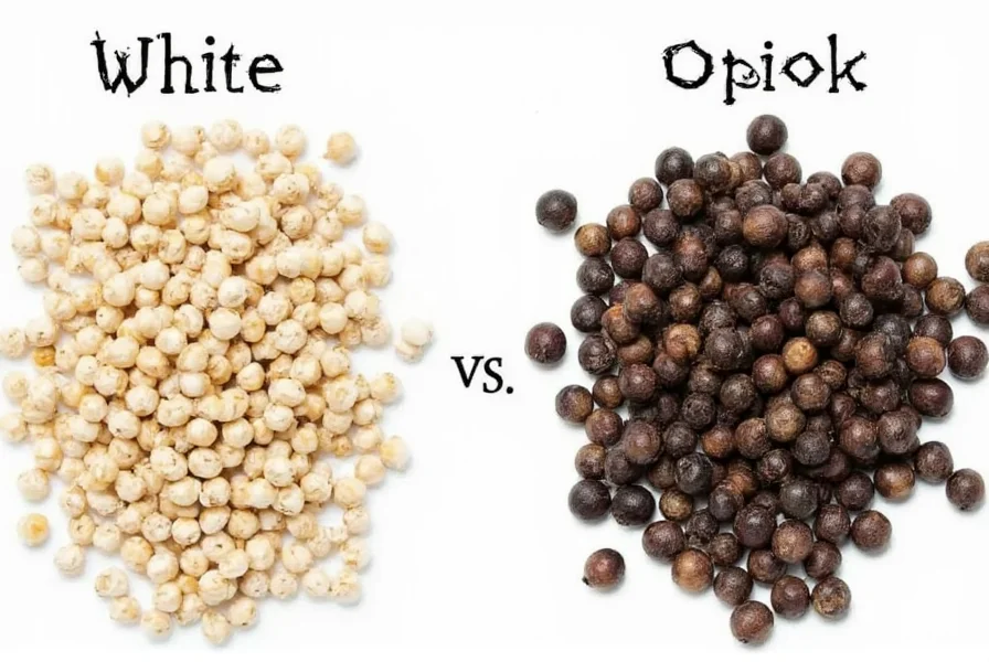 white peppercorns vs black peppercorns