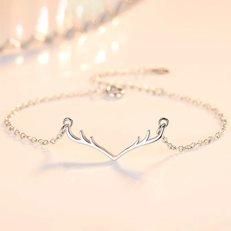 bracelet antler shaped zircon bracelet 925 sterling silver for women luxury christmas silver jewelry 925 sterling