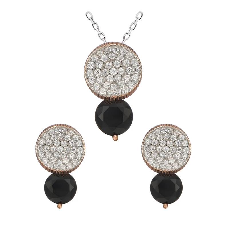 

XZY 925 sterling silver classical simple diamond gems stone style jewelry set with color stone and color plated, Colors