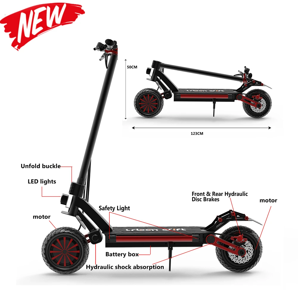 2021 Fast Delivery New Fasion 52V E Scootes Fashion 1600W 2000W Zero 10x Electric Scooter Offroad Kick Scooter AdultS