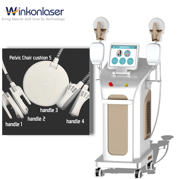

10 Tesla 4 handles Work simultaneously slimming build muscle butt lift and pelvic floor muscles machine