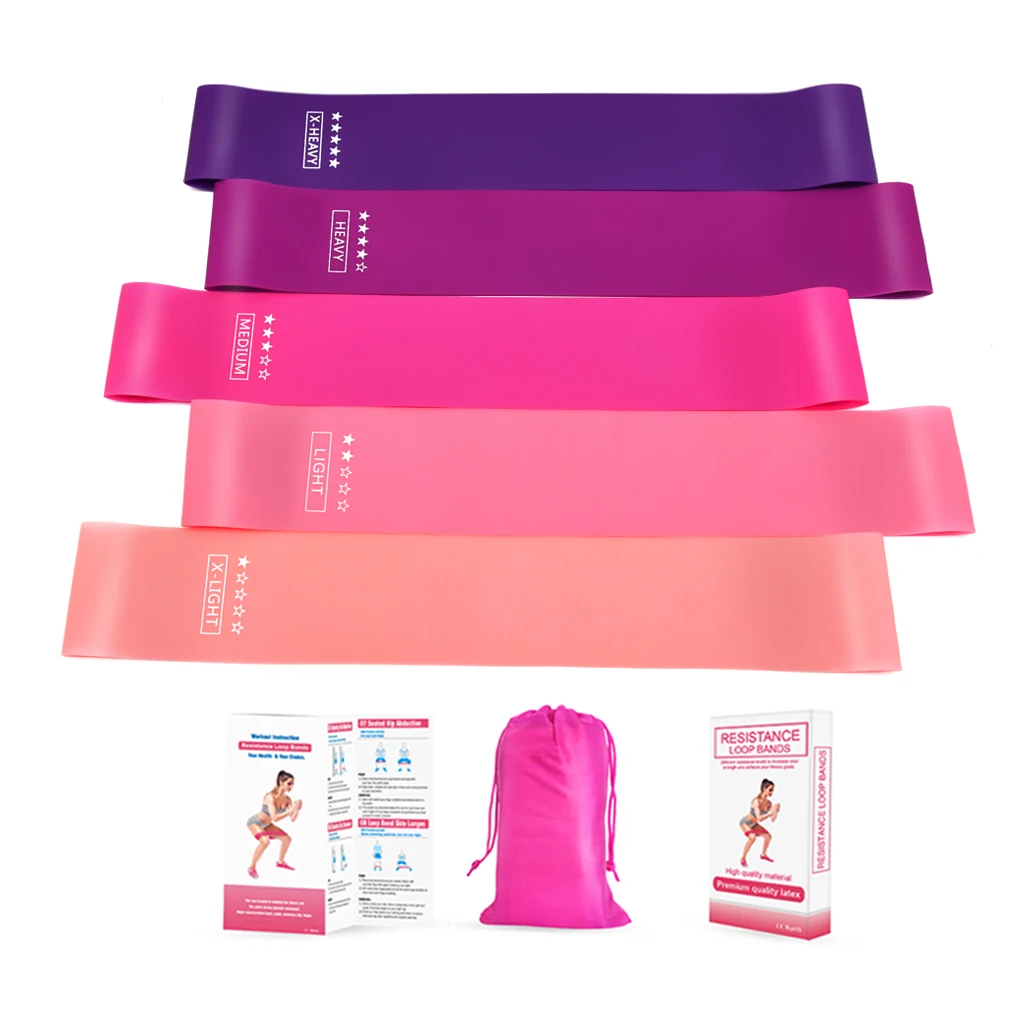 Resistance Bands New Gradient Elastic Workout Mini Bands Natural Latex Loop Band for Working Out Physical Therapy
