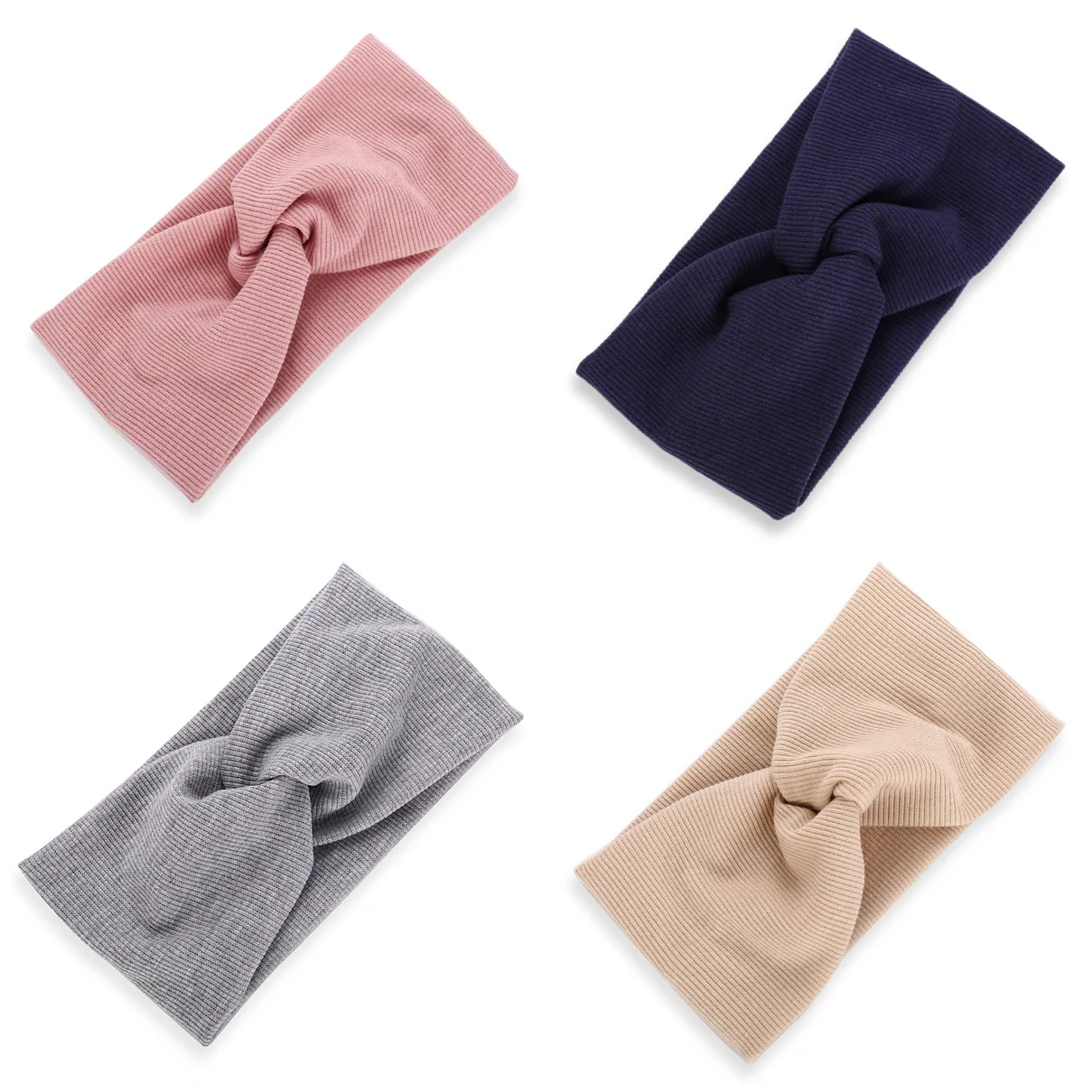 

Factory Wholesale Solid Color Cotton Women Head Bands Hair Accessories for Daily and Yoga, Mix colors