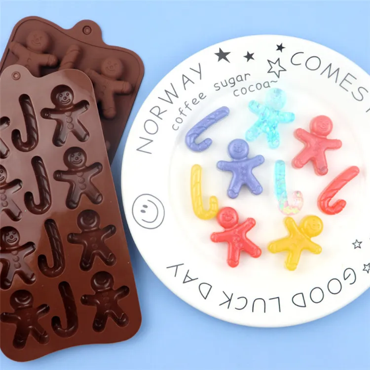 

Y2302 Christmas 12 cavity christmas gingerbread house silicone chocolate molds, Random