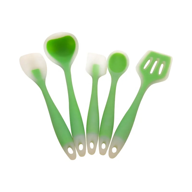 

New premium silicone kitchen utensils 5 Piece BPA free Heat-Resistant Cooking Utensil Set, Any pantone color