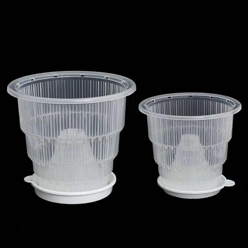 

Orchid Pots with Holes Plastic Plastic Clear Slotted Orchid Pots Liners Inner Planter Cups for Orchids Planting Container tray, Transparent