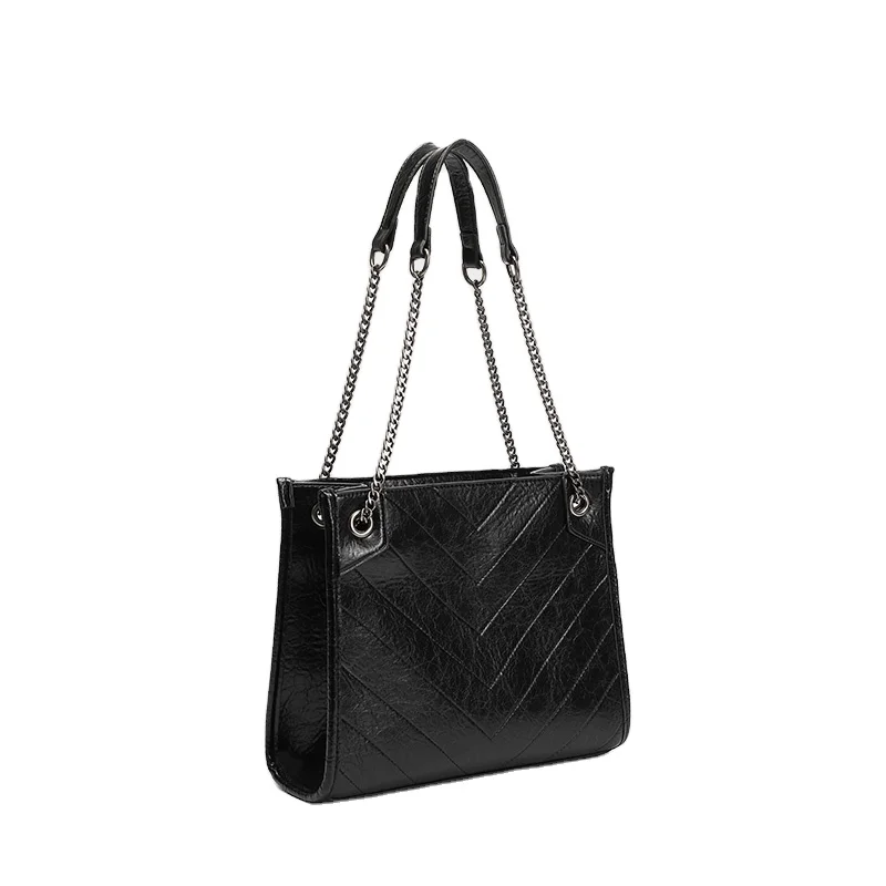 

High-end Shoulder Bag For Ladies Travel Office Handbag Pu Faux Leather Tote Bag for Women, Black