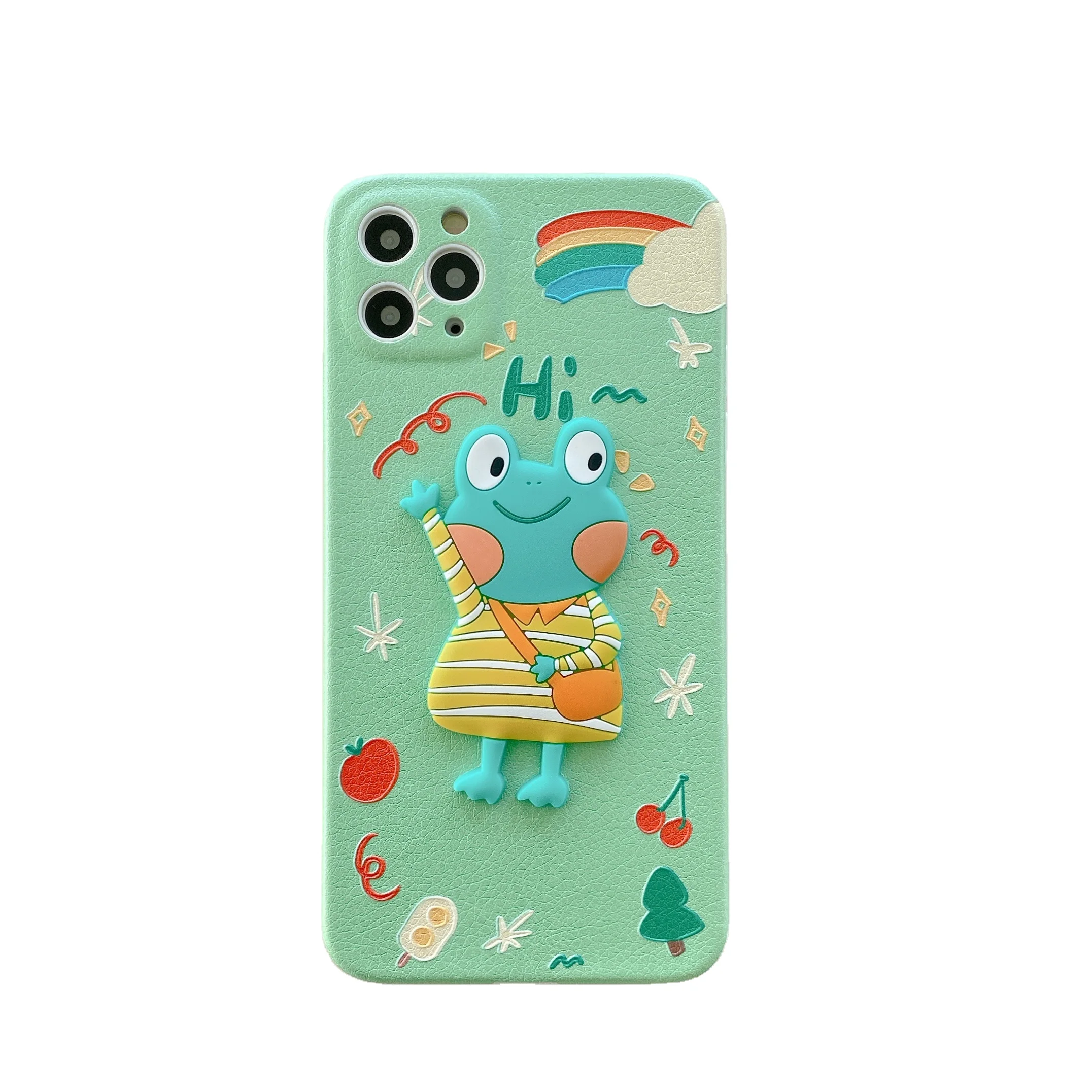 

Cute cartoon 3D frog pu leather Phone Case Cover for iPhone 11, Colors optional