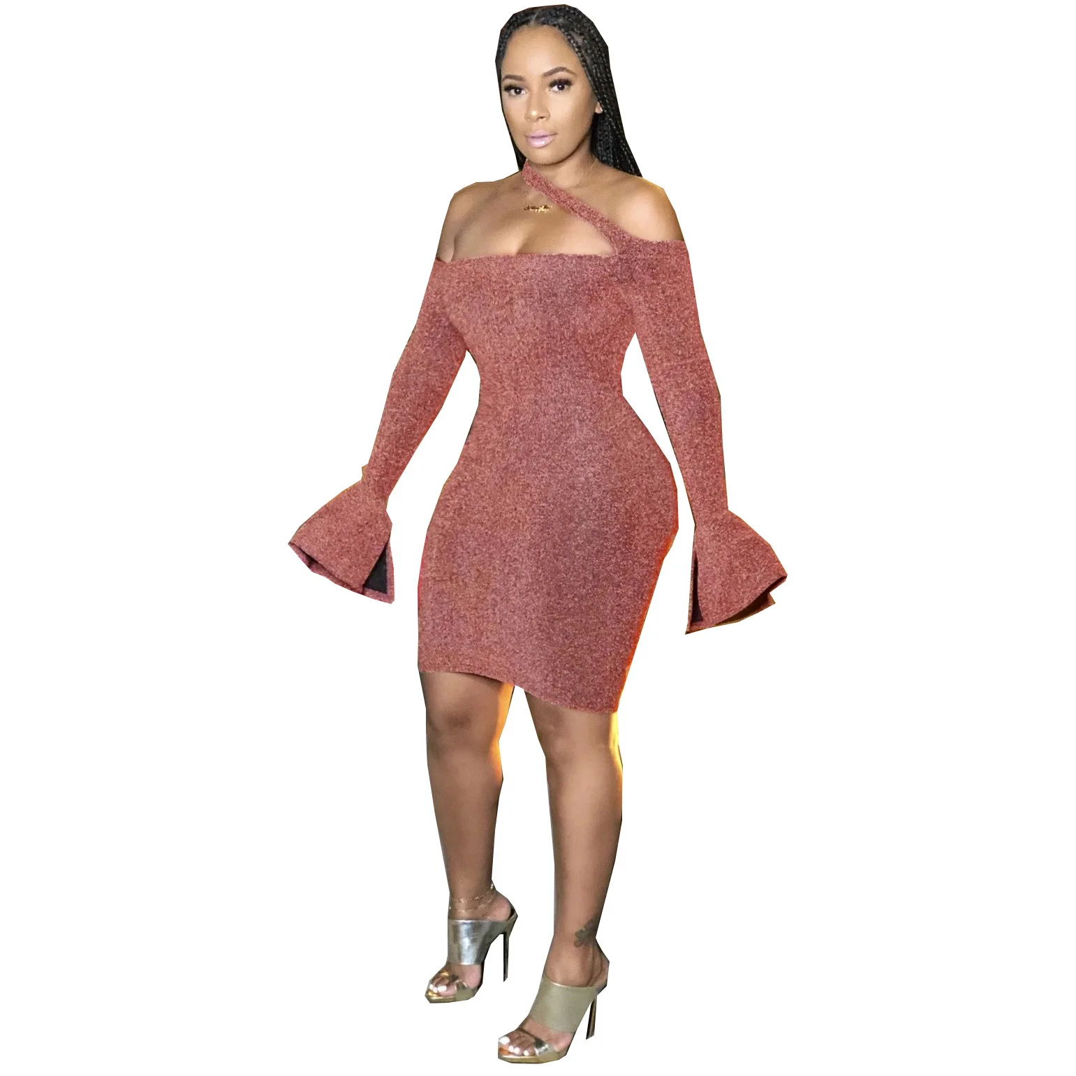 

R708 Wholesale New Arrivals 2 Piece Set Women Casual Pure Color Hoodies Sweater long Dress Two Piece Set Women Suit Dress Hoodie