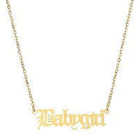 

Newest Personalized Simple Gold Plating Stainless Steel Letter Baby Girl Pendant Necklace