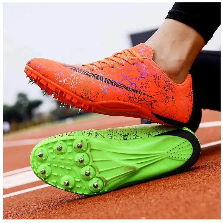 Professional sport running spikes shoes men and women track and field shoes mandarin duck sprint shoes size 35-45