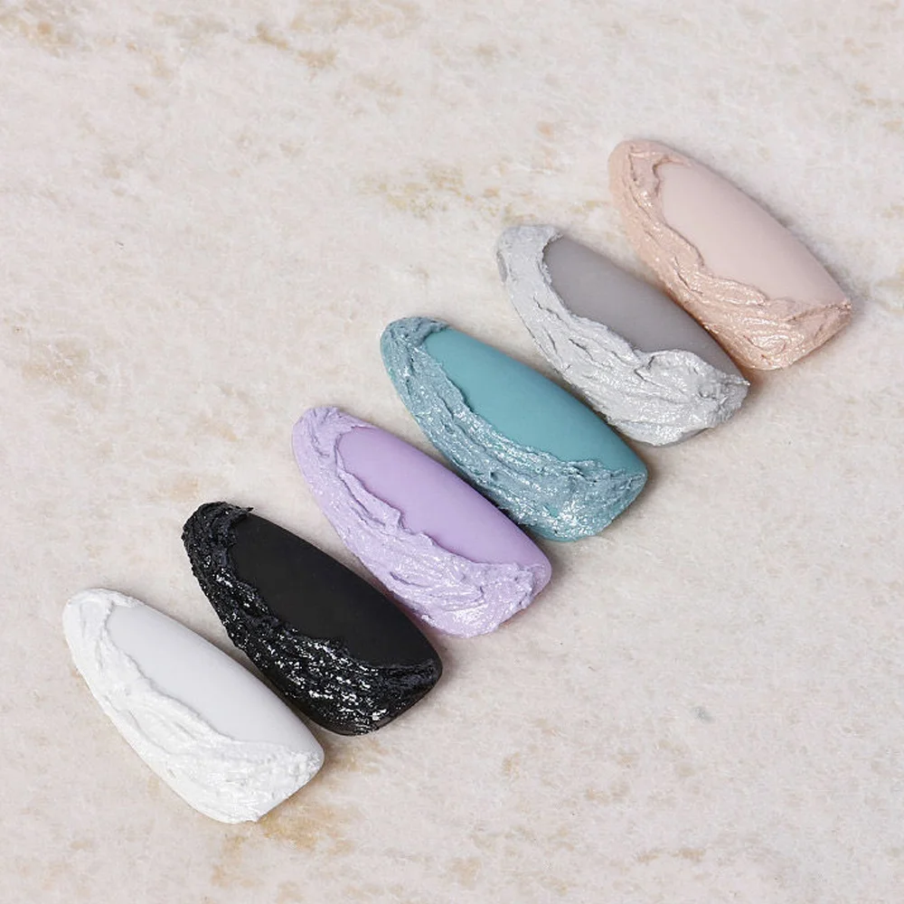 

New nail art uv led curing 3D gypsum nail design 20 color sand gel