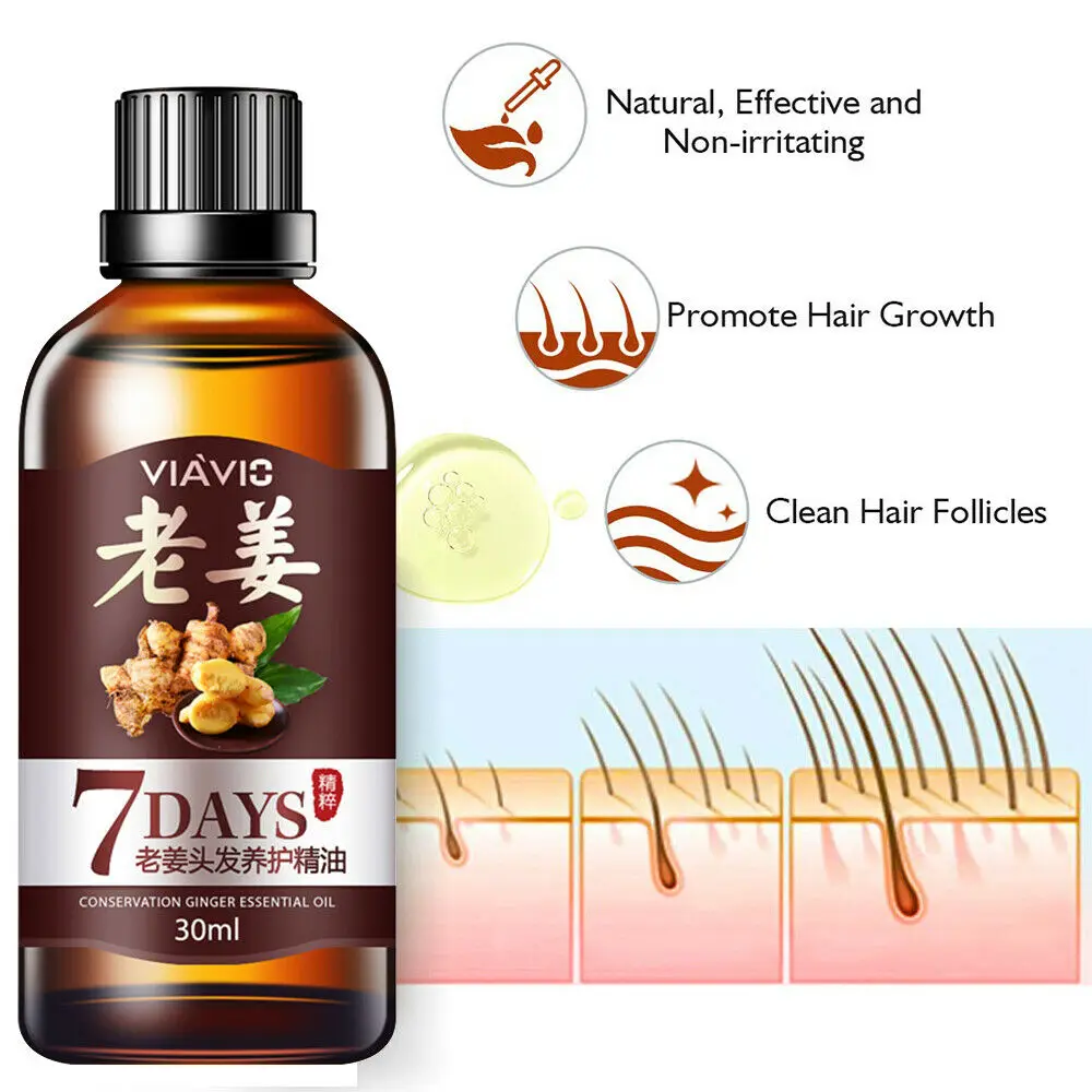 

30ML Hair Growth Serum Ginger Essential oil Hair Regrowth Treatment For Man And Women