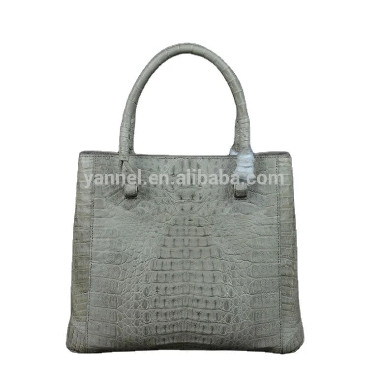 

genuine cream crocodile skin handbag exotic lady bags