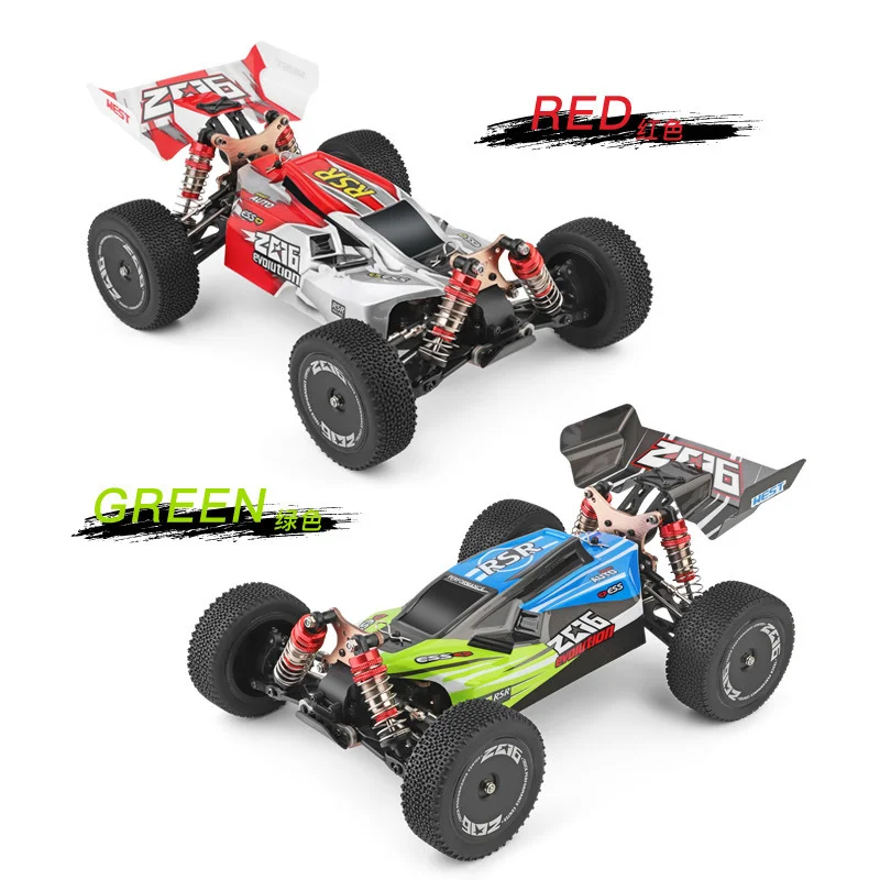 

New Wltoys 144001 RC Car 1/14 1:14 4WD 60km/h High Speed Racing Car Buggy Crawler Off-Road Electric Vehicle Toys for Kids RTR, Red;blue