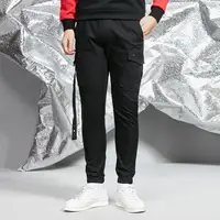 

Wholesales High Quality Demin Jeans Men Black Cargo Pants With Pockets for Men