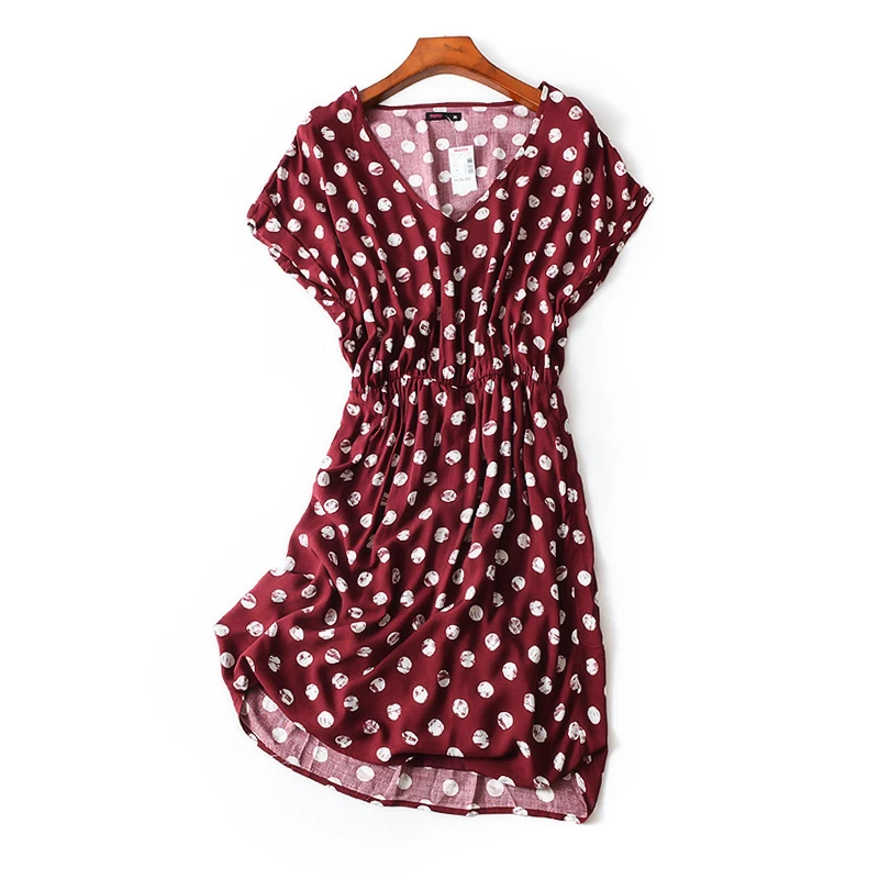 

Stock Lot Garment Blue Pastoral Lady Wear Print Dress Elegance Women Casual Dresses Stocklots, Red