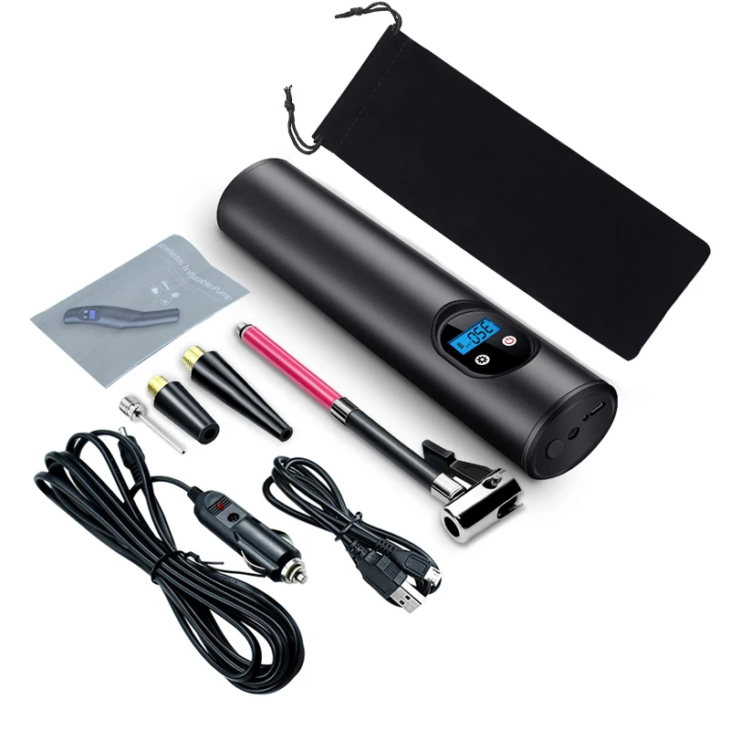 

Mini Tire Air Pump Wireless Air Pump for Inflatables 12V dc wireless Tyre Pump Car Accessories Inflators for Car Bike Ball, Black