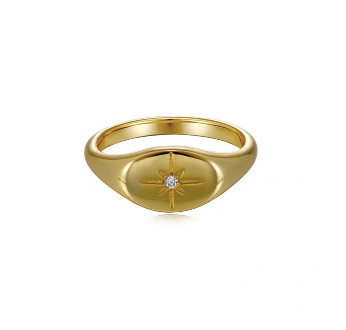 

Eico Fashion Jewelry Hexagram Shaped 14k 18k gold plated ring Gold Zircon Plated Ring For Women