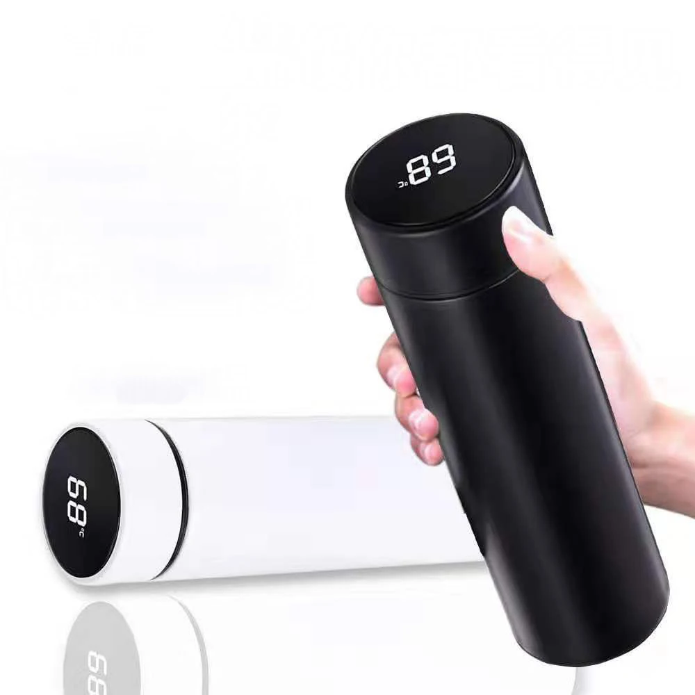 

Double Wall Insulated Custom vacuum flask Smart Thermos Water Bottle with Led Temperature Display, Customized color