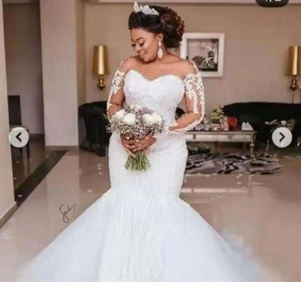 

2021 New fashion high quality customize mermaid party girl wedding dress dresses women dress for wedding party, White