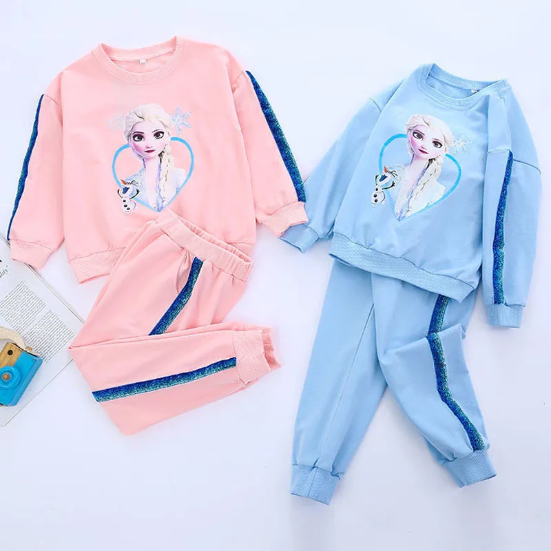 

2021 Autumn Kids Girls Clothing New Casual Tracksuit Long Sleeve Cartoon Sets Infant Clothes Baby Pants 3-10Years