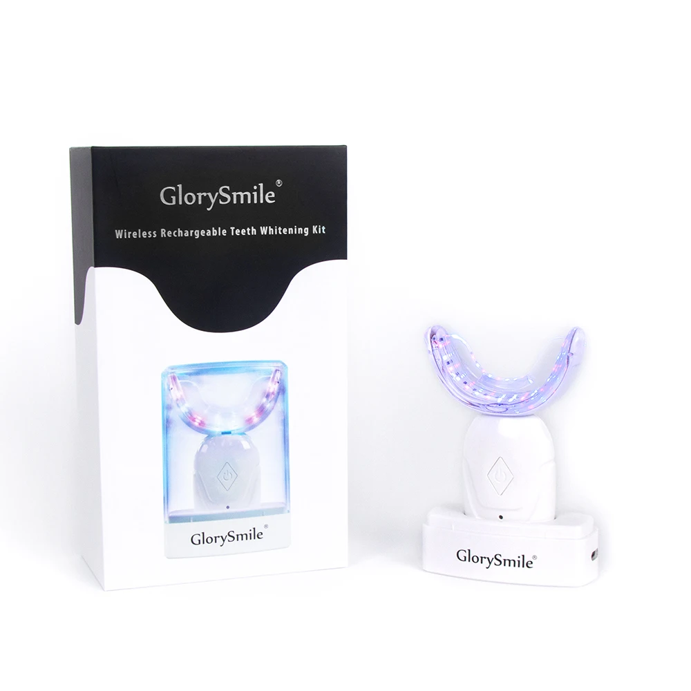 

2021 Glory Smile Custom Logo Wireless Teeth Whitening Led Kit At Home Teeth Whitening Kit Private Label With Dual Light