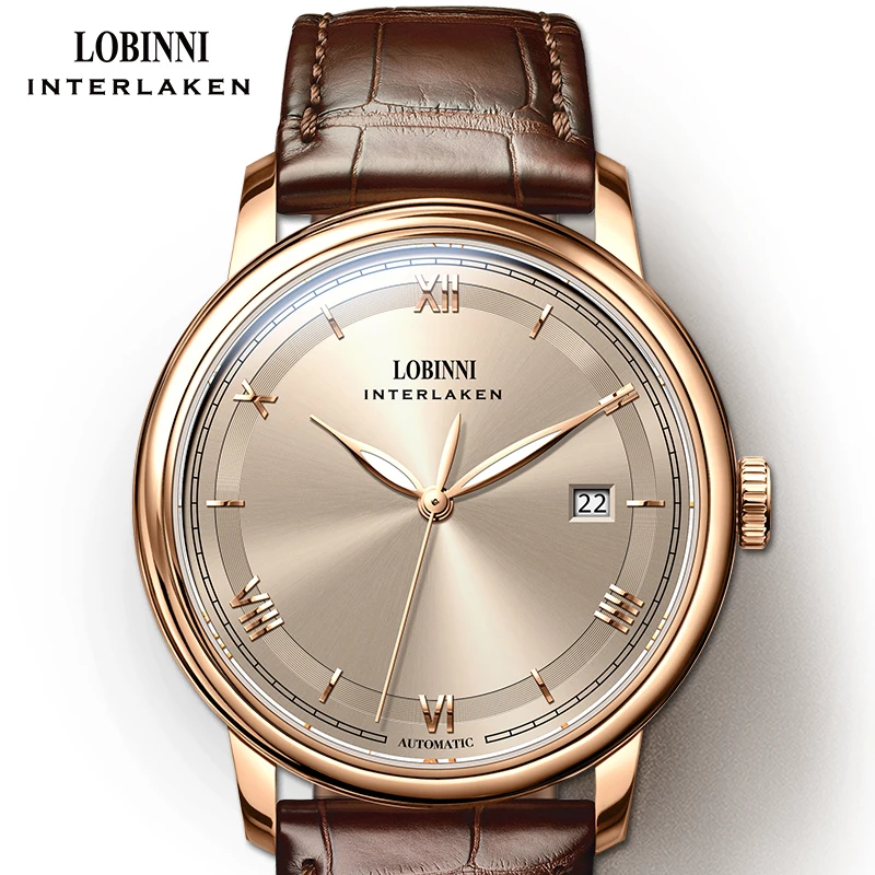 

LOBINNI silmple minimalist automatic watch men wohlsale accept custom logo mens watch montre homme