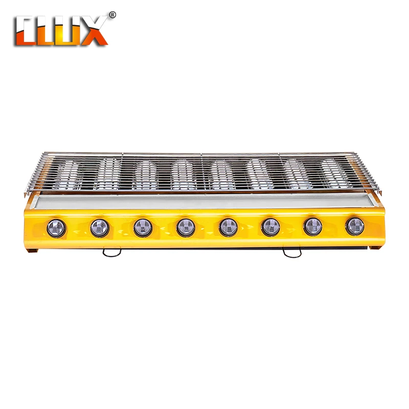 

Commercial environmentally grill stainless steel gas grill barbecue grill machine, Yellow paint or customized