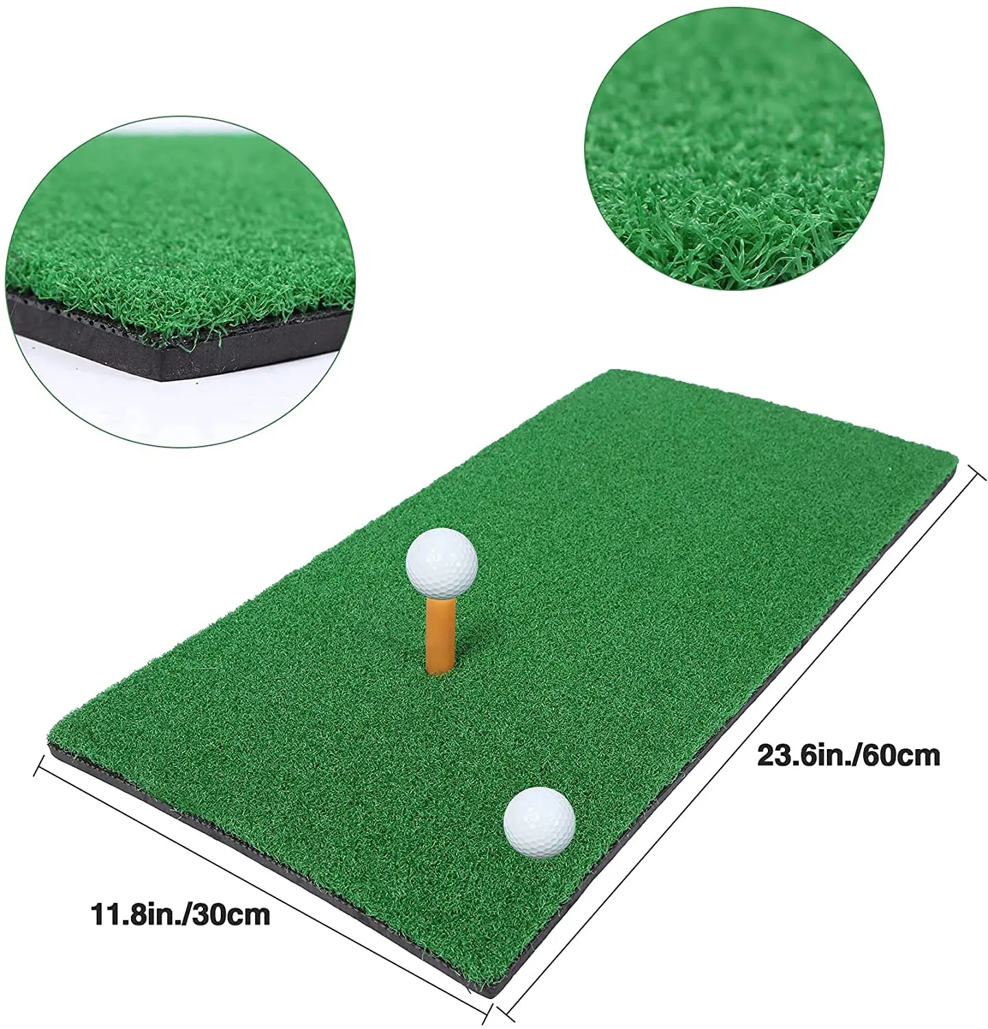 

Artificial Turf Golf Hitting Mat Non-Slip Foam Mini Foldable Golf Mat With Rubber Tee Holder For Indoor And Outdoor Practice, Green