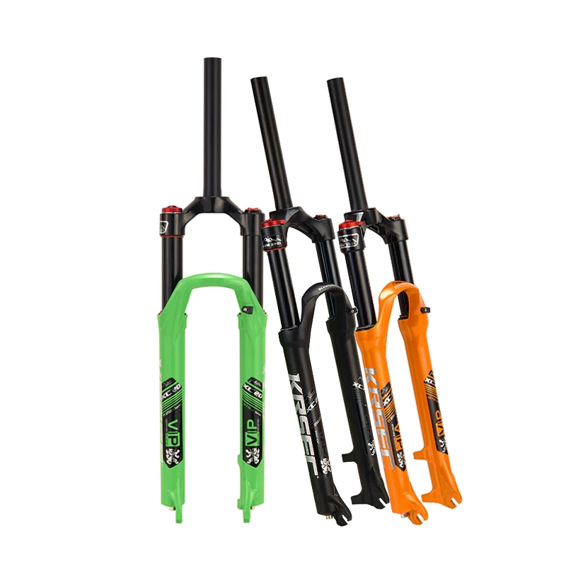 

KRSEC Mountain Bike Fork Manual Control Alloy Disc Brake 9mmQR 26/27.5/29 inch Bicycle Fork Bike Mtb, Black/ green white/orange;inner tubes are all black inner tubes