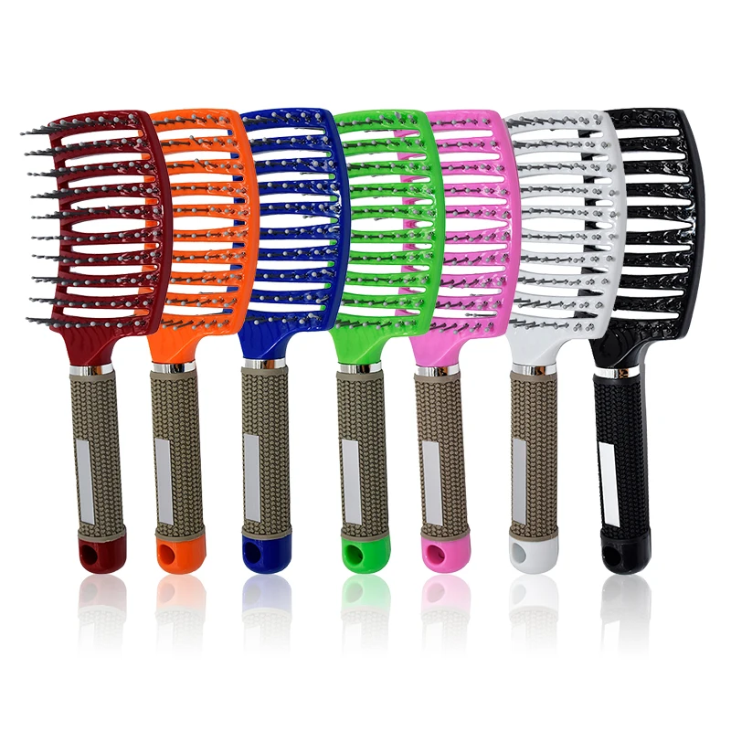

Nylon Big Bend Comb Curling Massage Comb Hairdressing Styling Salon Hair Make ABS Plastic Comb, Multi color