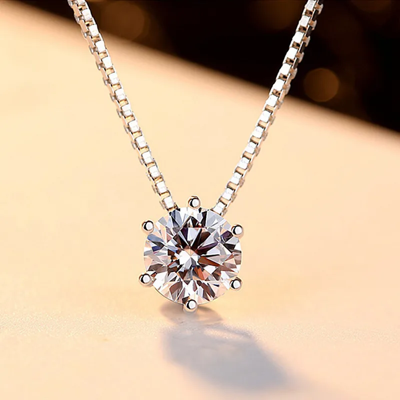 

2021 Korean Crystal Necklace Geometric Cubic Zirconia Round Pendant Necklace For Women