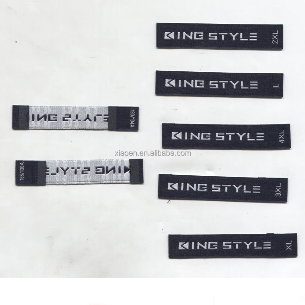 

Wholesale Satin Etiqueta de Ropa Making neck custom garment labels printed clothes hanger size label, Custom color