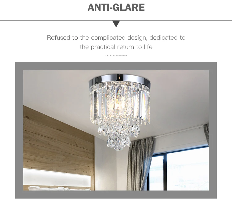 Modern crystal indoor decoration for bedroom hotel lobby pendant ceiling Light