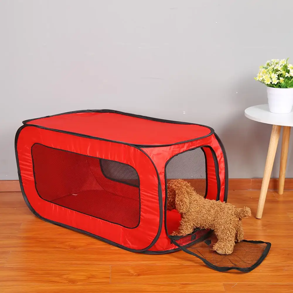 

Portable Folding Rectangular Tent Cage Playpen Fence Puppy Kennel Cat Pet Play Tents Tunnel Breathable Dog House