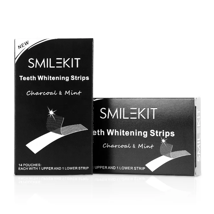 

Free Sample Charcoal Strip Teeth Whitening Strips Fast Effects 28 Pcs 14 Treatments Charcoal Strip for Yellow Teeth