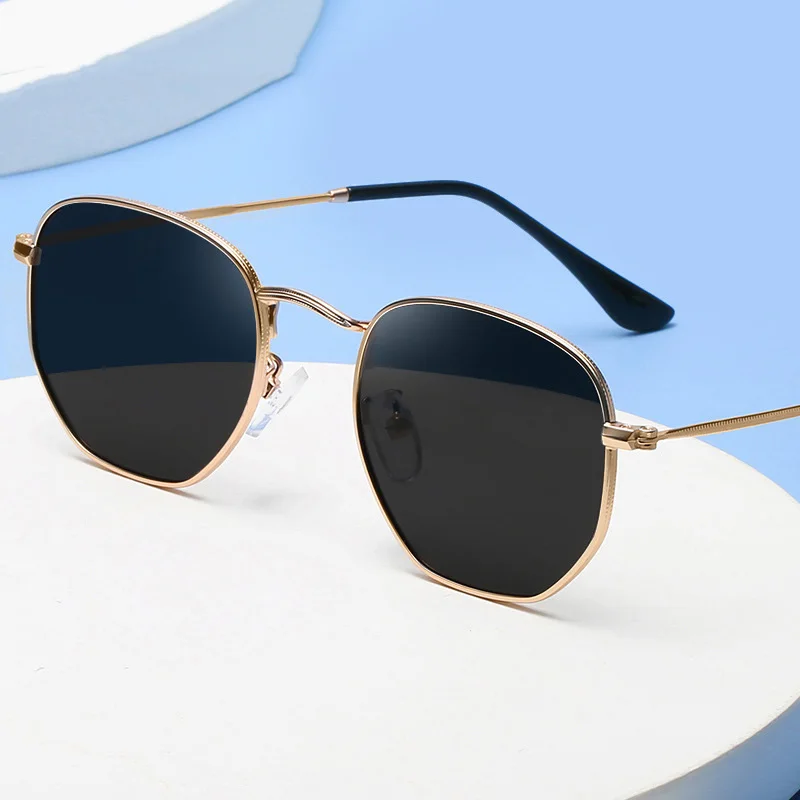 

Vintage Brand Designer Hexagonal Women Men Driving Mirror Sun Glasses Female Male 3548 UV400 Fashion Polarized Sunglasses